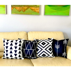 Throw Pillow Cover - Black & White Mod Geometric