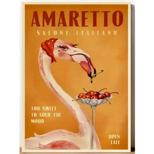 Art Print - Retro Amaretto Advertisement; Glamorous Flamingo (3 sizes)