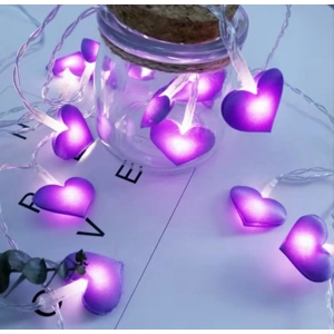Novelty Lighting - Puff Fabric LED Hearts String Lighting