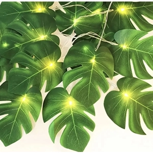 Novelty Lighting - 5' LED 10 Monstera Leaves String Lighting