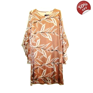 Φόρεμα μεταλιζέ με βολάν στα μανίκια