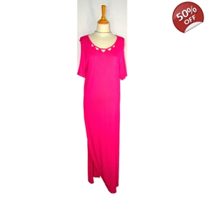 Maxi φόρεμα με τρυπητό ντεκολτέ