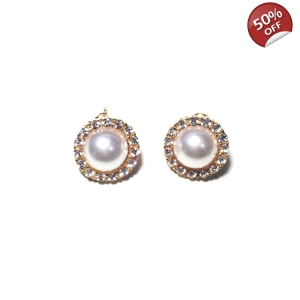 Σκουλαρίκια φλοράλ με πετραδάκι