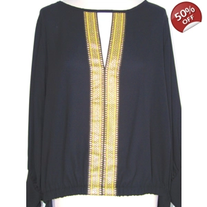 Μπλούζα με χρυσό ντεκολτέ