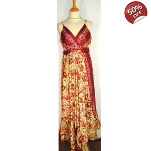 Μακρύ φλοραλ Boho φόρεμα κρουαζέ