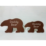 Wooden Bear/Polar Bear Family Ornaments