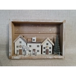 Festive House/Village Scene Plaque (18cm)