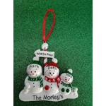 Ceramic Snowman Family Hanging Decoration