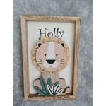 Wooden Lion Plaque