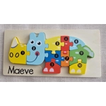 Children's Wooden Jigsaw. Dinosaur / Crocodile ECO Birthday Gift
