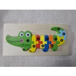 Children's Wooden Jigsaw. Dinosaur / Crocodile ECO Birthday Gift