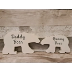 Wooden Bear/Polar Bear Family Ornaments