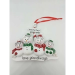 Ceramic Snowman Family Hanging Decoration