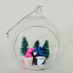 Handmade Clay Gonk & Christmas Trees Glass Bauble