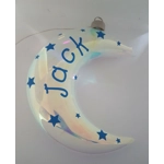 Iridescent Glass Moon Hanging Night Light