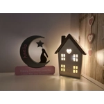 Bunny Moon Gazer Wooden Ornament