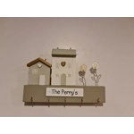 Key Holder Wooden House Scene