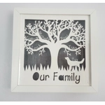 Papercut Family Tree in Frame Wall Art
