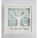 Papercut Family Tree in Frame Wall Art
