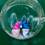 Handmade Clay Gonk & Christmas Trees Glass Bauble