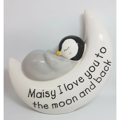 Penguin Moon Ceramic Money Box