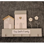 Key Holder Wooden House Scene