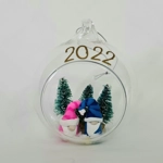 Handmade Clay Gonk & Christmas Trees Glass Bauble