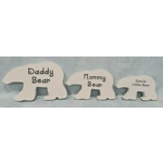 Wooden Bear/Polar Bear Family Ornaments