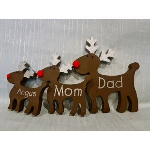 Wooden Reindeer Family ..