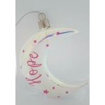 Iridescent Glass Moon Hanging Night Light