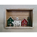 Festive House/Village Scene Plaque (18cm)
