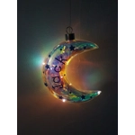 Iridescent Glass Moon Hanging Night Light