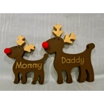 Wooden Reindeer Family Ornament