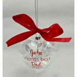 Worlds Best...... Heart Glass Bauble