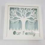 Papercut Family Tree in Frame Wall Art