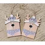 Wooden Christmas Tree Ornament, Santa, Snowman, Reindeer,