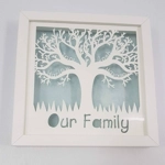 Personalised Family Tree Frame With 2-8 Names & Pets. Framed Paper Craft Wall Art. New Baby Gift, We