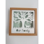 Personalised Family Tree Frame With 2-8 Names & Pets. Framed Paper Craft Wall Art. New Baby Gift, We