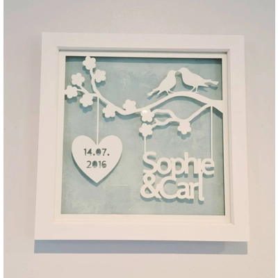 Love Birds Papercut Frame
