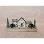 Scandinavian Wooden Village Scene (20cm)