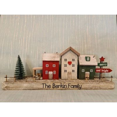 Scandinavian Wooden Village Scene (38cm)