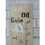 Personalised Wooden Height Chart, Children's Bedroom Or Nursery Present, Safari Themed Gift, Animal