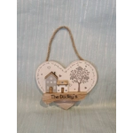 Rustic Wooden House and Tree Plaque