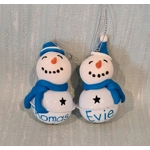 Snowman/Snowwoman Bell Bauble (Handmade)