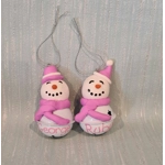 Snowman/Snowwoman Bell Bauble (Handmade)