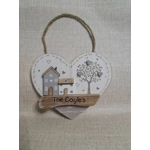 Rustic Wooden House and Tree Plaque