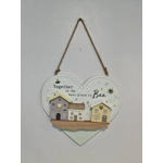 Rustic Wooden House and Bee Heart Plaque