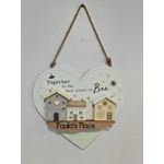 Rustic Wooden House and Bee Heart Plaque