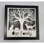 Personalised Family Tree Frame With 2-8 Names & Pets. Framed Paper Craft Wall Art. New Baby Gift, We