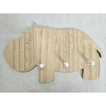 Childrens Wall Hooks. Wooden Hippo Wall Hanging With Any Name. Perfect Gift For A Safar